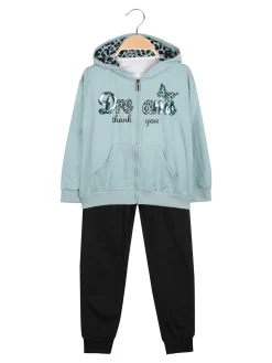 Hope Star Completo tuta 3 pezzi da bambina con cappuccio e zip - acqua marina