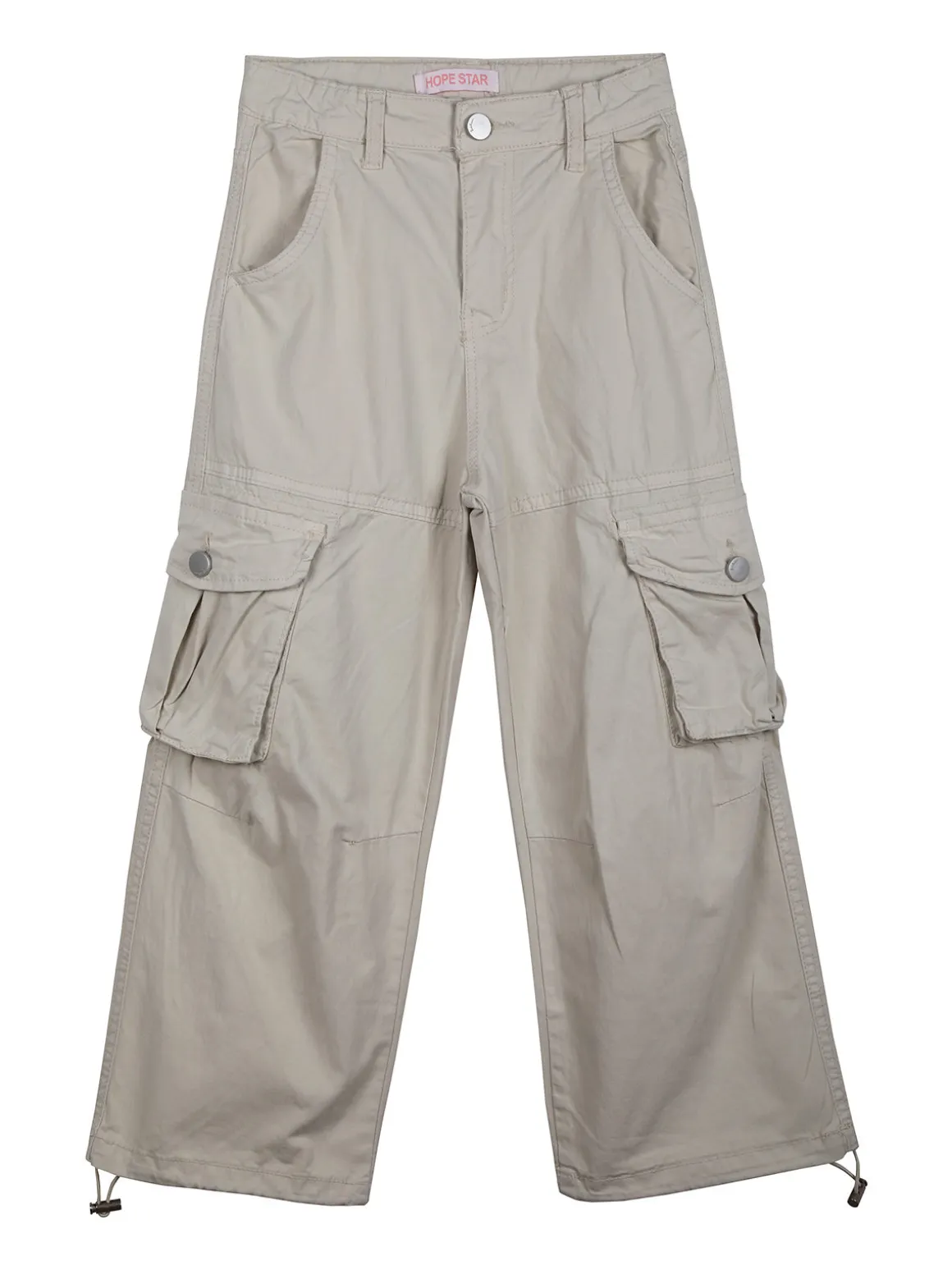 Hope Star Pantaloni cargo da bambina in cotone con coulisse sul fondo