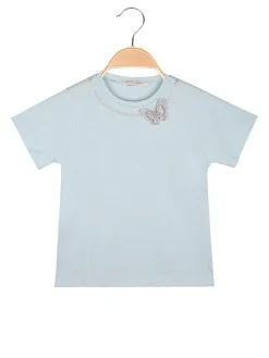 Hope Star T-shirt da bambina con girocollo di strass e dettaglio farfalla