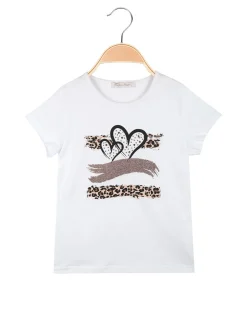 Hope Star T-shirt da bambina in cotone con stampa cuori