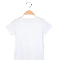 Hope Star T-shirt da bambina in cotone con stampa e strass - bianco