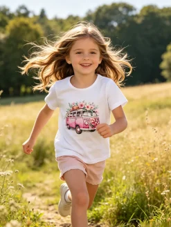 Hope Star T-shirt da bambina in cotone con stampa e strass - bianco