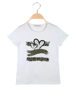 Hope Star T-shirt da bambina in cotone con stampa cuori