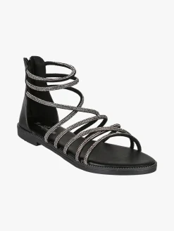 Hosis Sandali donna gioiello con tallone chiuso e zip