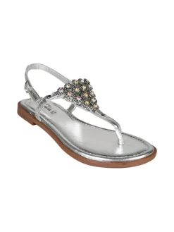 Hosis Sandali donna gioiello a infradito in pelle
