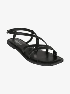 Hosis Sandali donna in pelle con fascette intrecciate