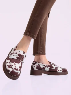 Ideal Shoes Mocassini donna bicolore