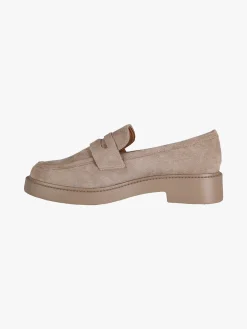 Ideal Shoes Mocassini donna in tessuto scamosciato