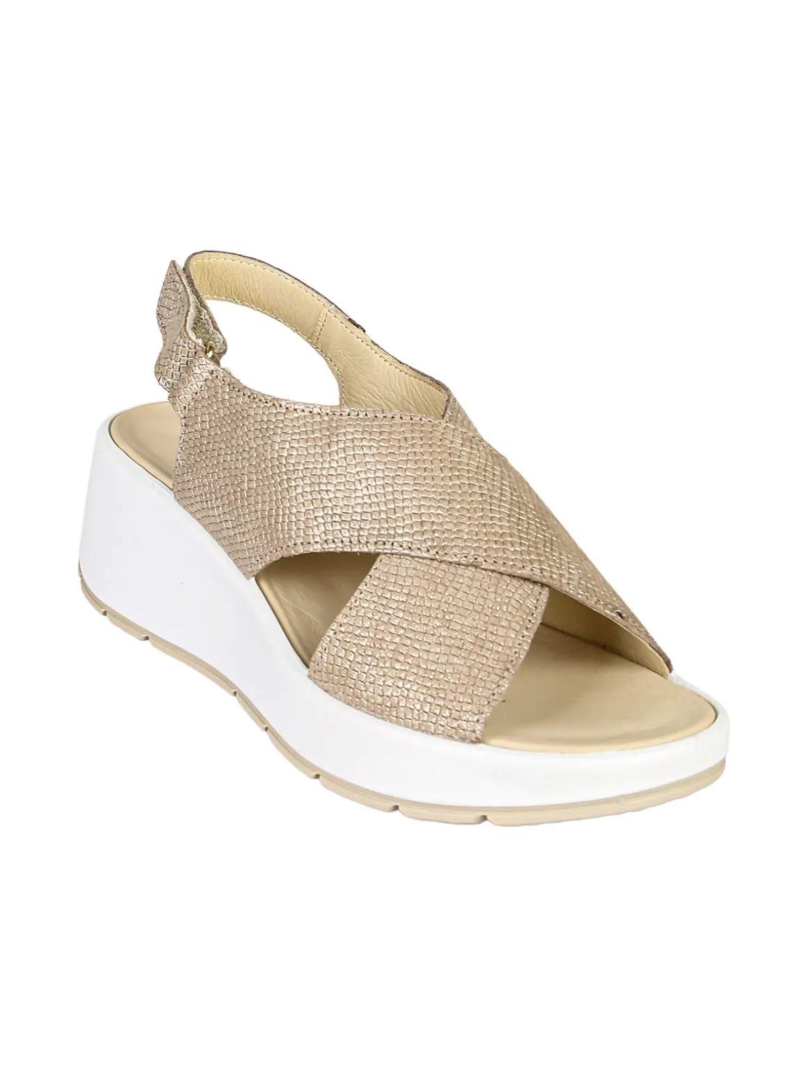 Igi&Co Sandali da donna in pelle con cinturino a strappo - champagne
