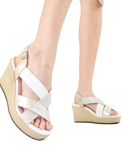 Igi&Co Sandali da donna in pelle con zeppa