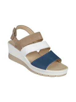 Igi&Co Sandali donna in pelle con zeppa e cinturini a strappo