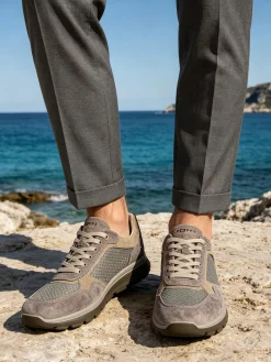 Igi&Co Sneakers da uomo in pelle scamosciata e mesh
