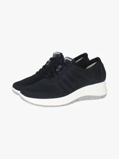 Igi&Co Sneakers donna in maglia con plantare in pelle e zeppa - blu scuro