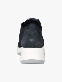 Igi&Co Sneakers donna in maglia con plantare in pelle e zeppa - blu scuro