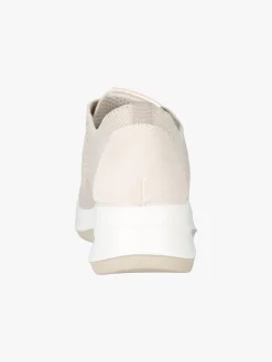 Igi&Co Sneakers donna in maglia con plantare in pelle e zeppa - beige