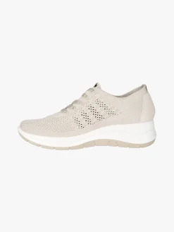 Igi&Co Sneakers donna in maglia con plantare in pelle e zeppa - beige