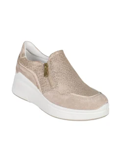 Igi&Co Sneakers donna in pelle scamosciata con zeppa e zip