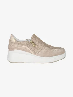 Igi&Co Sneakers donna in pelle scamosciata con zeppa e zip