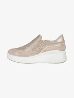Igi&Co Sneakers donna in pelle scamosciata con zeppa e zip