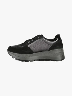 Igi&Co Sneakers donna in pelle con zeppa platform - nero