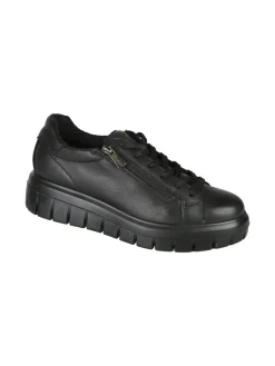 Igi&Co Sneakers donna in pelle con lacci e zip - nero