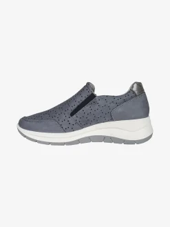 Igi&Co Sneakers donna in pelle nubuck con zeppa e zip laterale