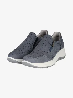 Igi&Co Sneakers donna in pelle nubuck con zeppa e zip laterale