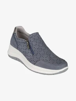 Igi&Co Sneakers donna in pelle nubuck con zeppa e zip laterale