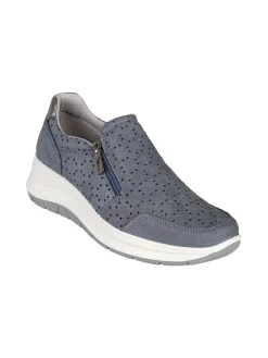 Igi&Co Sneakers donna in pelle nubuck con zeppa e zip laterale