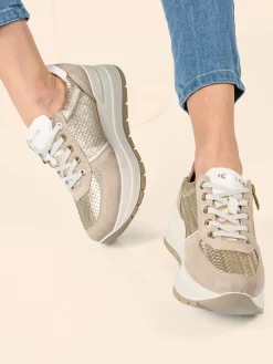 Igi&Co Sneakers donna in pelle con zeppa platform