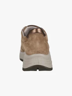 Igi&Co Sneakers donna in pelle scamosciata con zeppa - fango