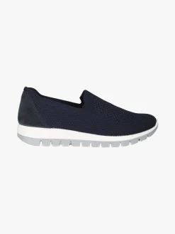 Igi&Co Sneakers donna slip on in maglia con plantare in pelle e zeppa - blu scuro