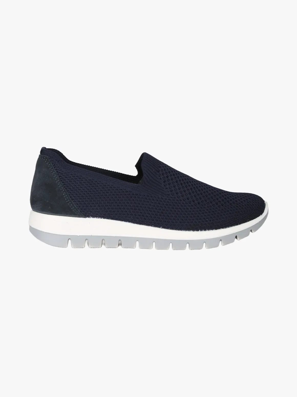 Igi&Co Sneakers donna slip on in maglia con plantare in pelle e zeppa - blu scuro