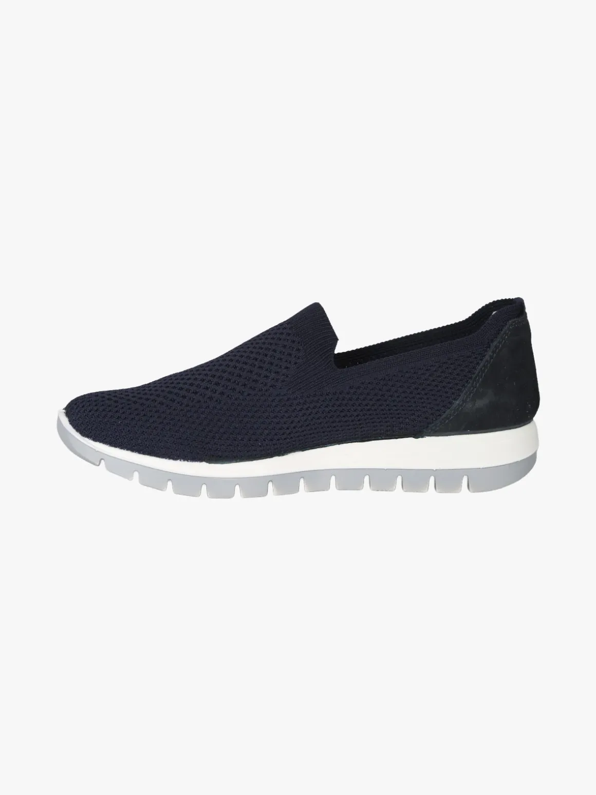 Igi&Co Sneakers donna slip on in maglia con plantare in pelle e zeppa - blu scuro