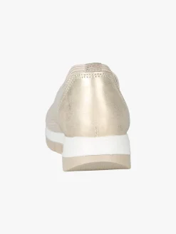 Igi&Co Sneakers donna slip on in maglia con plantare in pelle e zeppa - beige