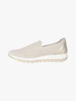 Igi&Co Sneakers donna slip on in maglia con plantare in pelle e zeppa - beige