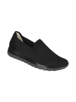 Igi&Co Sneakers donna slip on in maglia con plantare in pelle e zeppa - nero