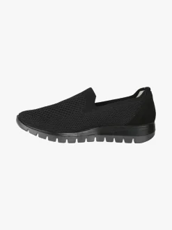 Igi&Co Sneakers donna slip on in maglia con plantare in pelle e zeppa - nero