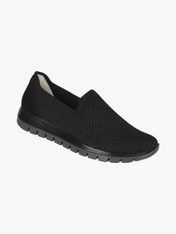 Igi&Co Sneakers donna slip on in maglia con plantare in pelle e zeppa - nero