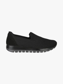 Igi&Co Sneakers donna slip on in maglia con plantare in pelle e zeppa - nero