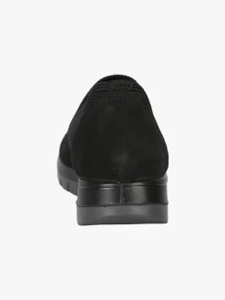 Igi&Co Sneakers donna slip on in maglia con plantare in pelle e zeppa - nero