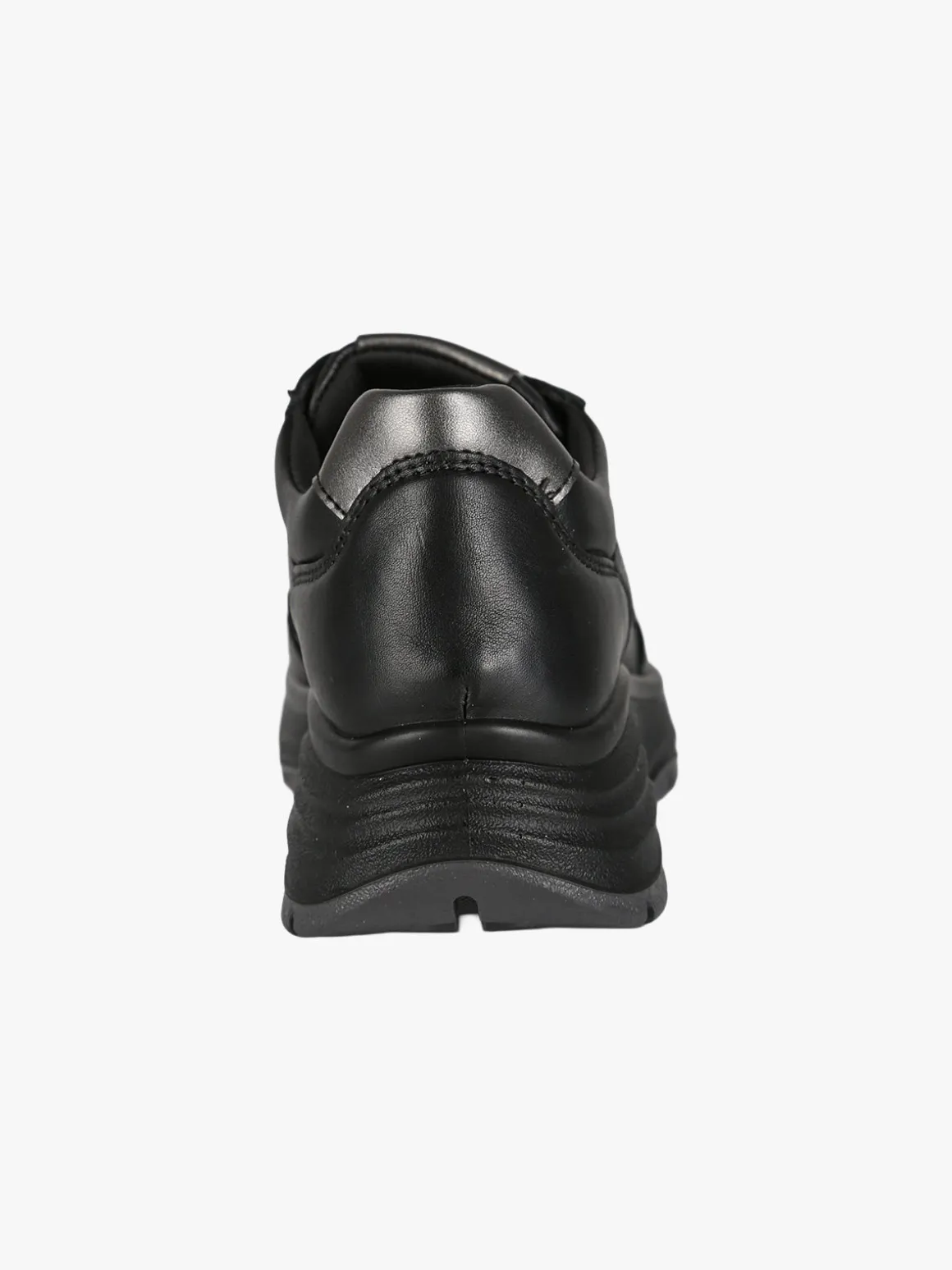 Igi&Co Sneakers donna stringate in pelle con zeppa - nero