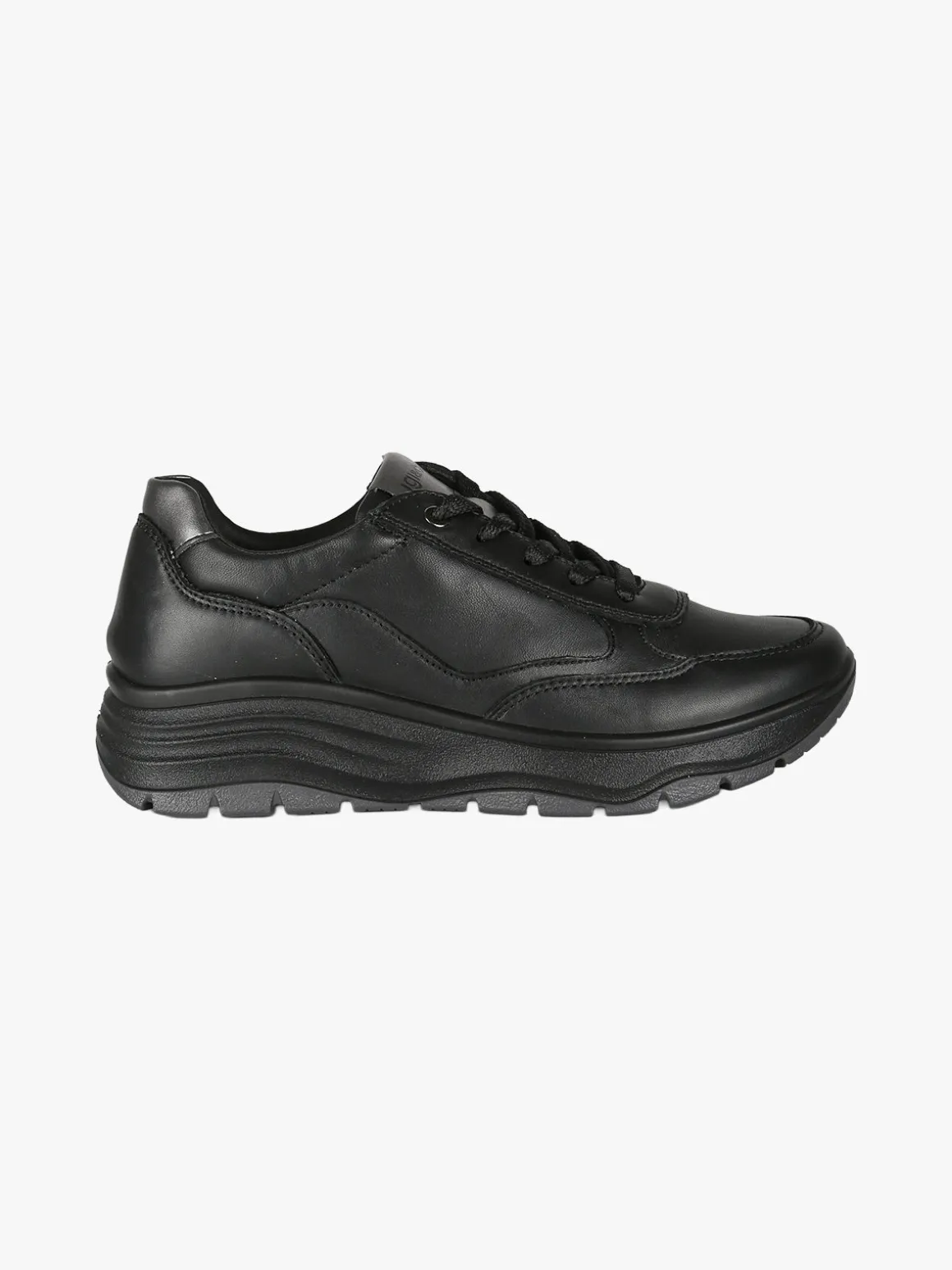 Igi&Co Sneakers donna stringate in pelle con zeppa - nero