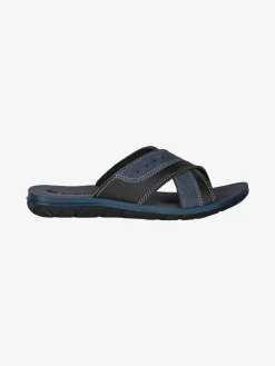 Inblu Ciabatte da uomo con fasce incrociate - blu scuro