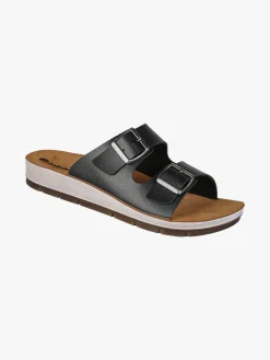 Inblu Ciabatte donna con doppia fascia e fibbie - nero