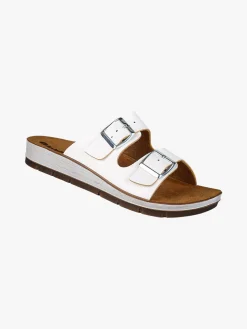 Inblu Ciabatte donna con doppia fascia e fibbie - bianco