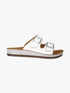 Inblu Ciabatte donna con doppia fascia e fibbie - bianco