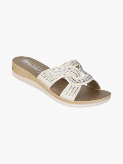 Inblu Ciabatte donna con nodo e brillantini - beige