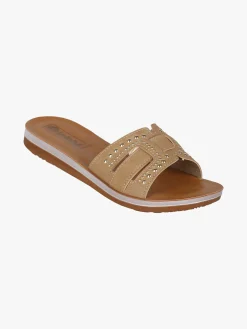 Inblu Ciabatte donna con piccole borchie - marrone