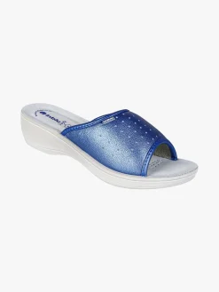 Inblu Ciabatte sanitarie da donna aperte con plantare in pelle - jeans